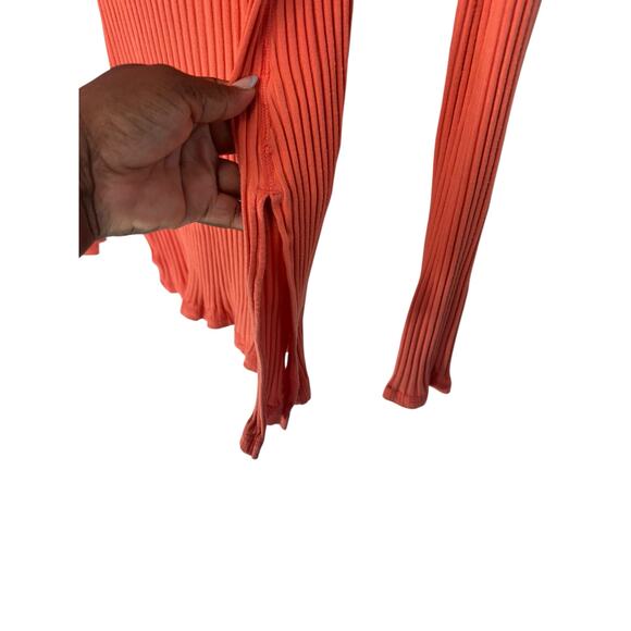 Free‎ People Movement Pink Active Gym Ribbed Long Sleeve Cuffins Shirt Medium - Picture 7 of 14